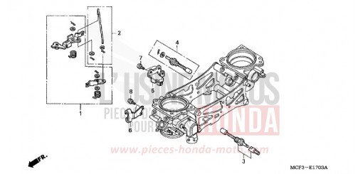 CORPS DE PAPILLON (PIECES CONSTITUTIVES) (VTR1000SP2/3/4/5/6) VTR1000SP5 de 2005